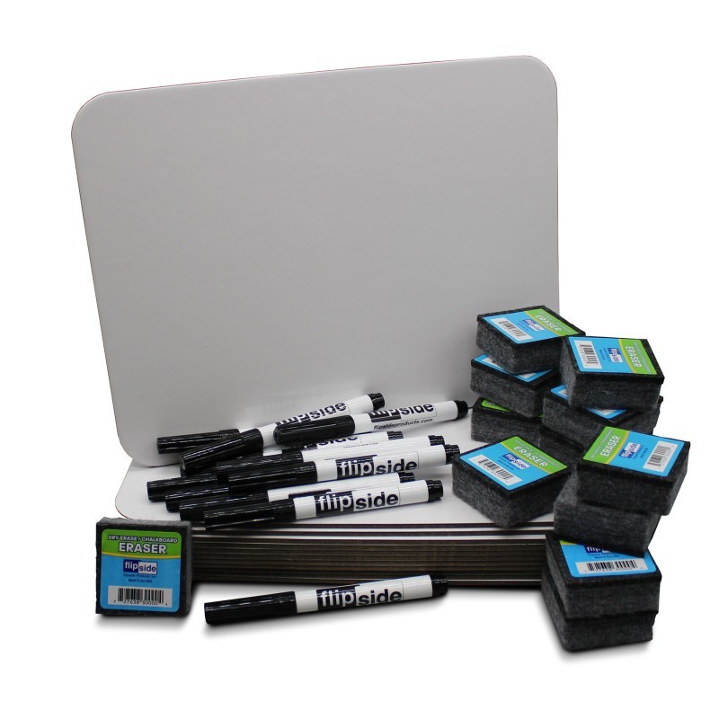Flipside Products Magnetic Dry Erase Board Class Pack, 9" x 12", Set of 12