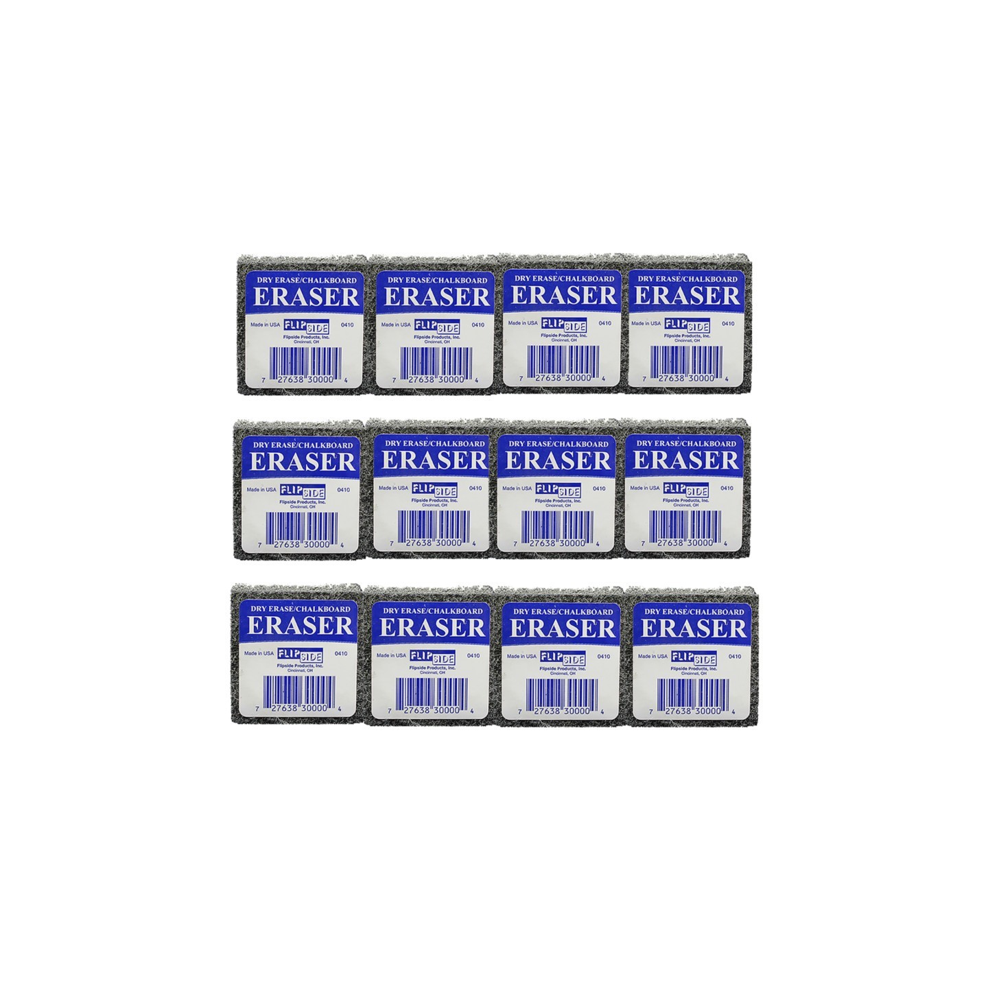 Flipside Products Student Eraser, 2" Width, 2" Length, Pack of 12