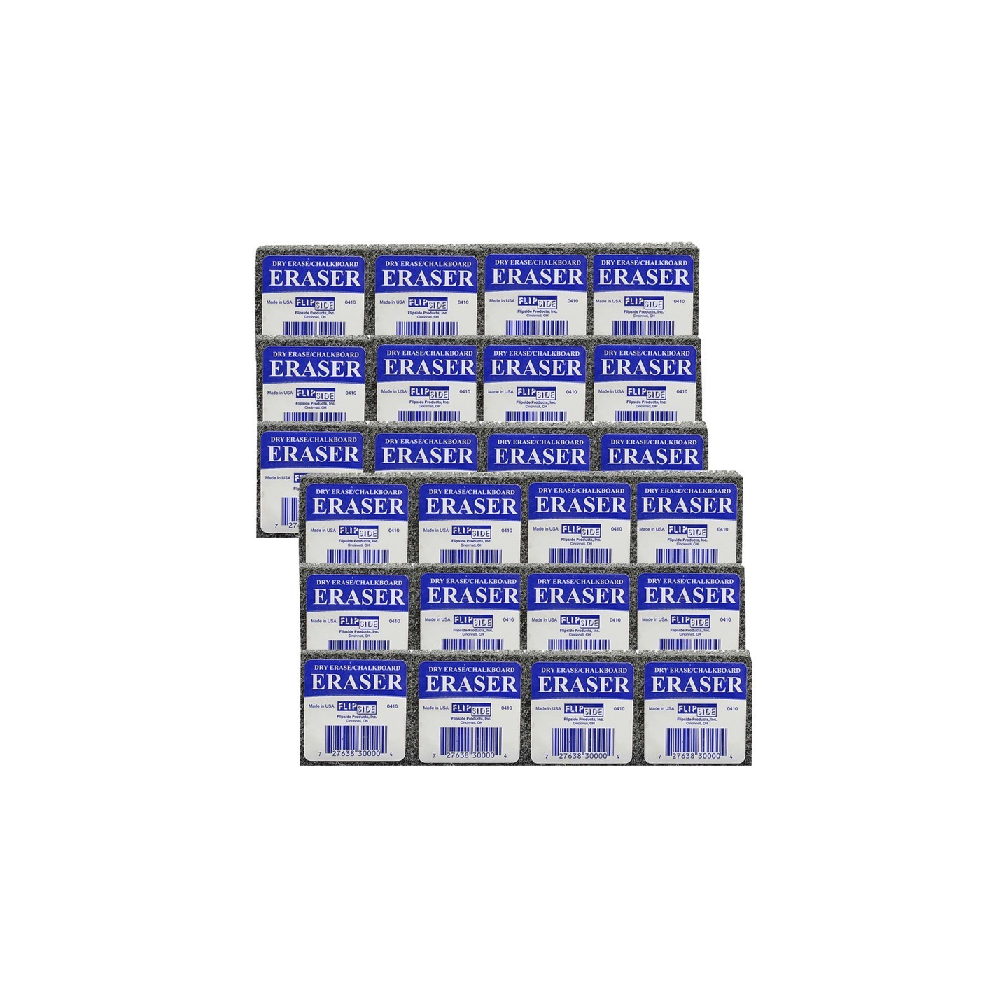 Flipside Products Student Eraser, 2" Width, 2" Length, 12 Per Pack, 2 Packs
