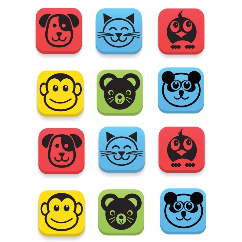 Flipside Products Magnetic Whiteboard Student Erasers, Animals, Set of 12