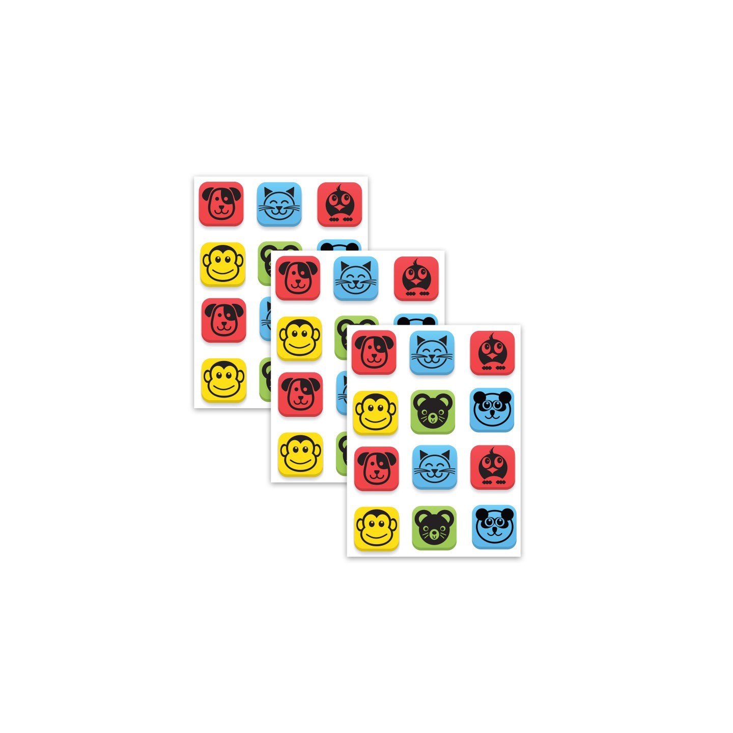 Flipside Products Magnetic Whiteboard Student Erasers, Animals, 12 Per Set, 3 Sets
