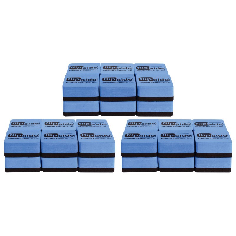 Flipside Products Magnetic Whiteboard Student Erasers, Flipside Logo, 12 Per Pack, 3 Packs