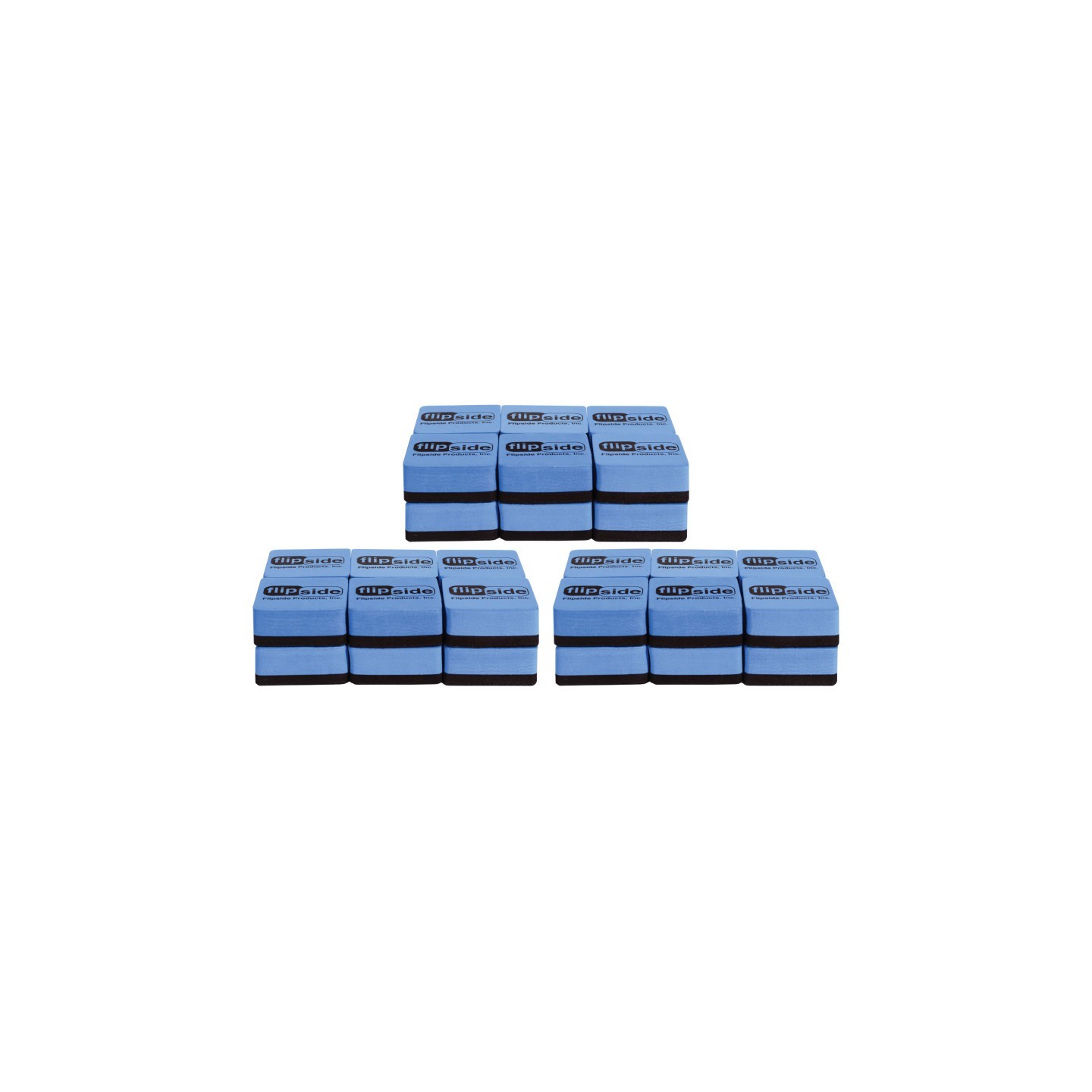 Flipside Products Magnetic Whiteboard Student Erasers, Flipside Logo, 12 Per Pack, 3 Packs