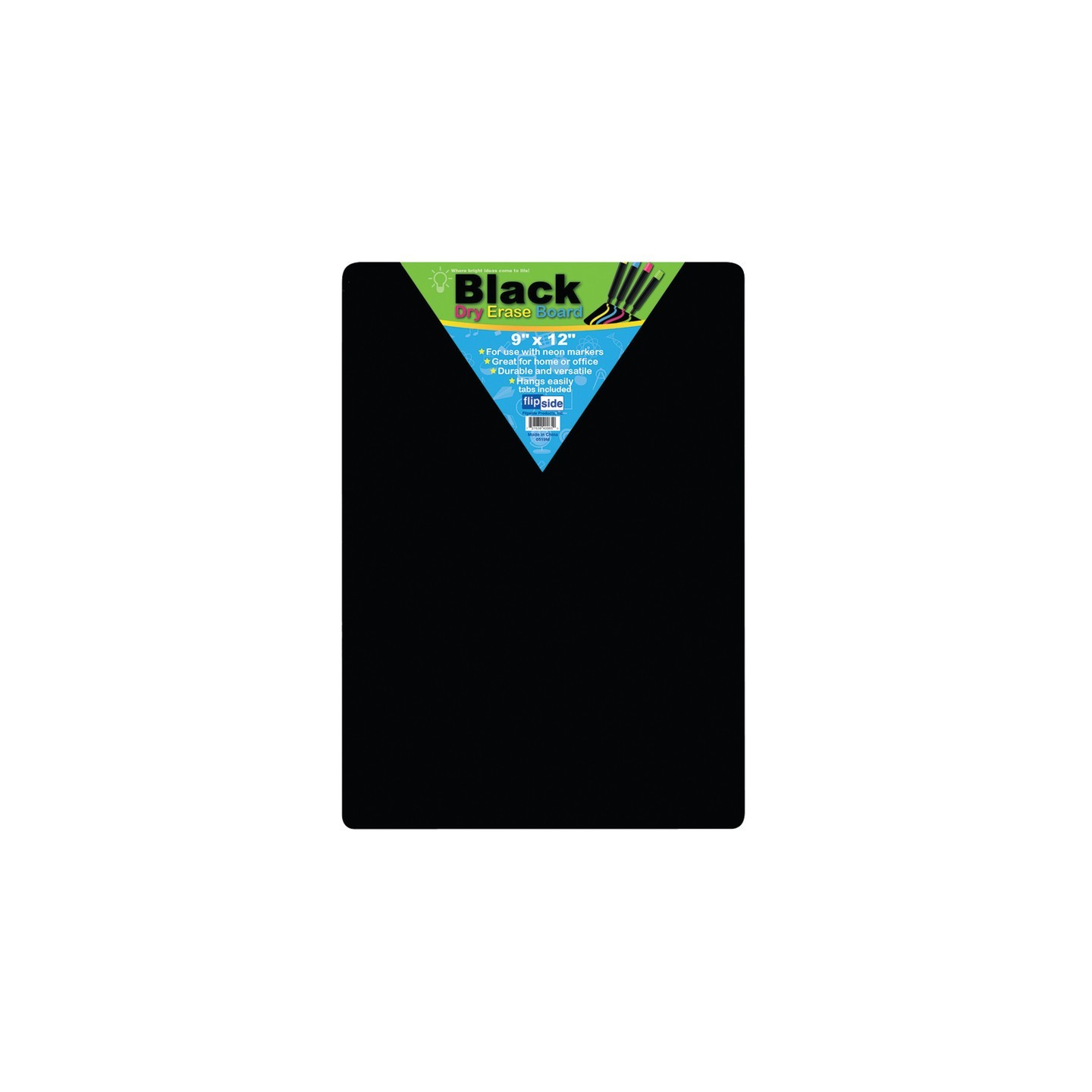 Flipside Products Black Dry Erase Boards, 9" x 12"