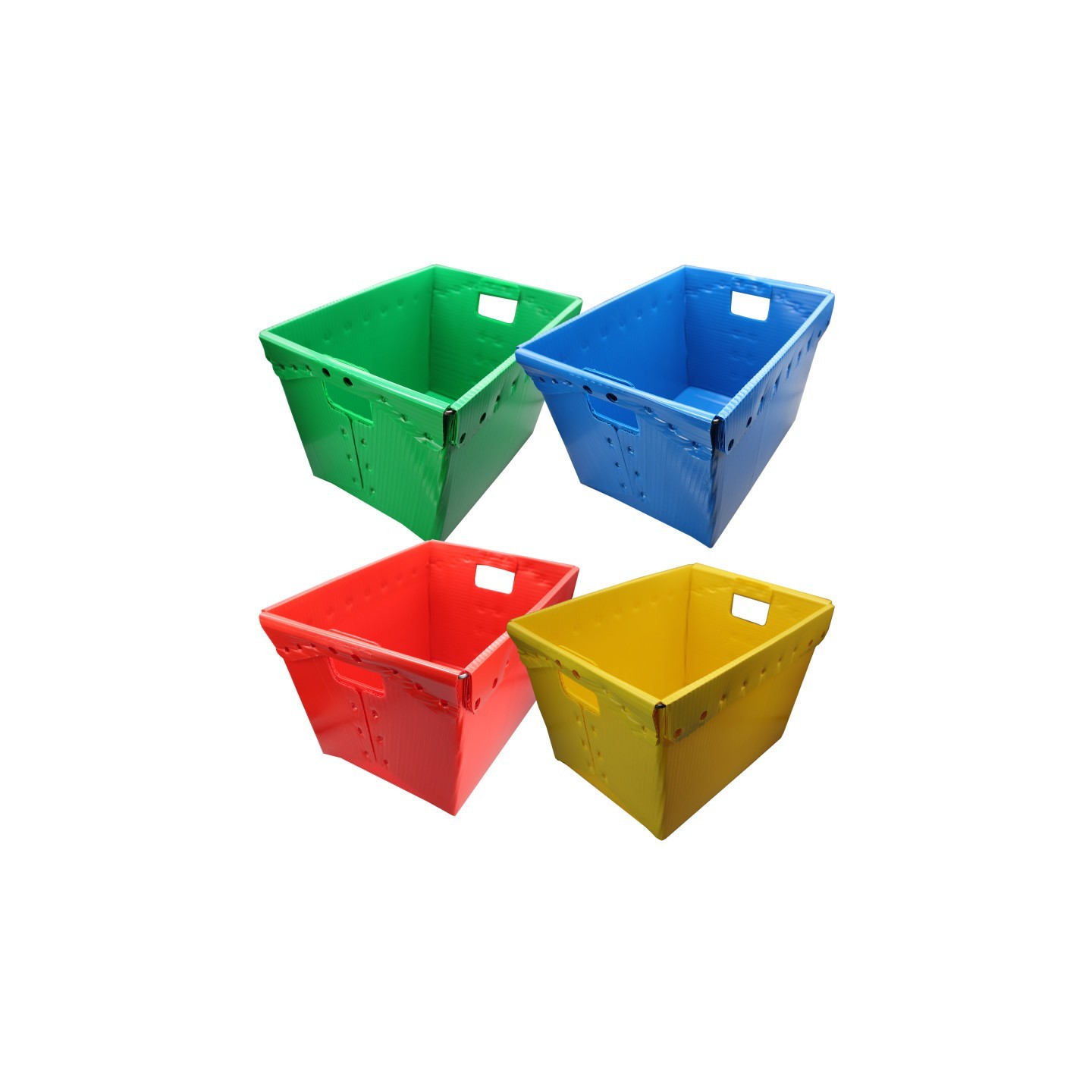 Flipside Products Primary Assorted Plastic Storage Postal Tote - 4 Pack
