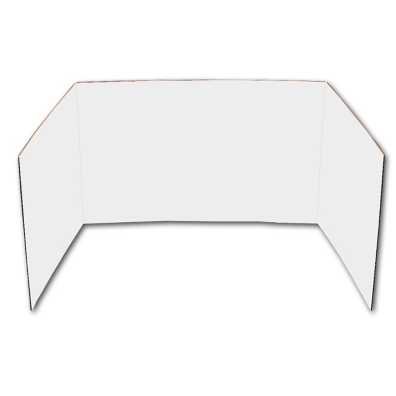Flipside Products Corrugated Privacy Shield, 18" x 48", White, Pack of 24