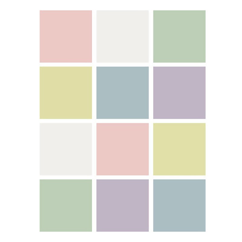 Flipside Products Dry Erase Stickables with Dry Erase Marker, Pastel Assorted, 3" x 3", 12 Per Pack, 4 Packs