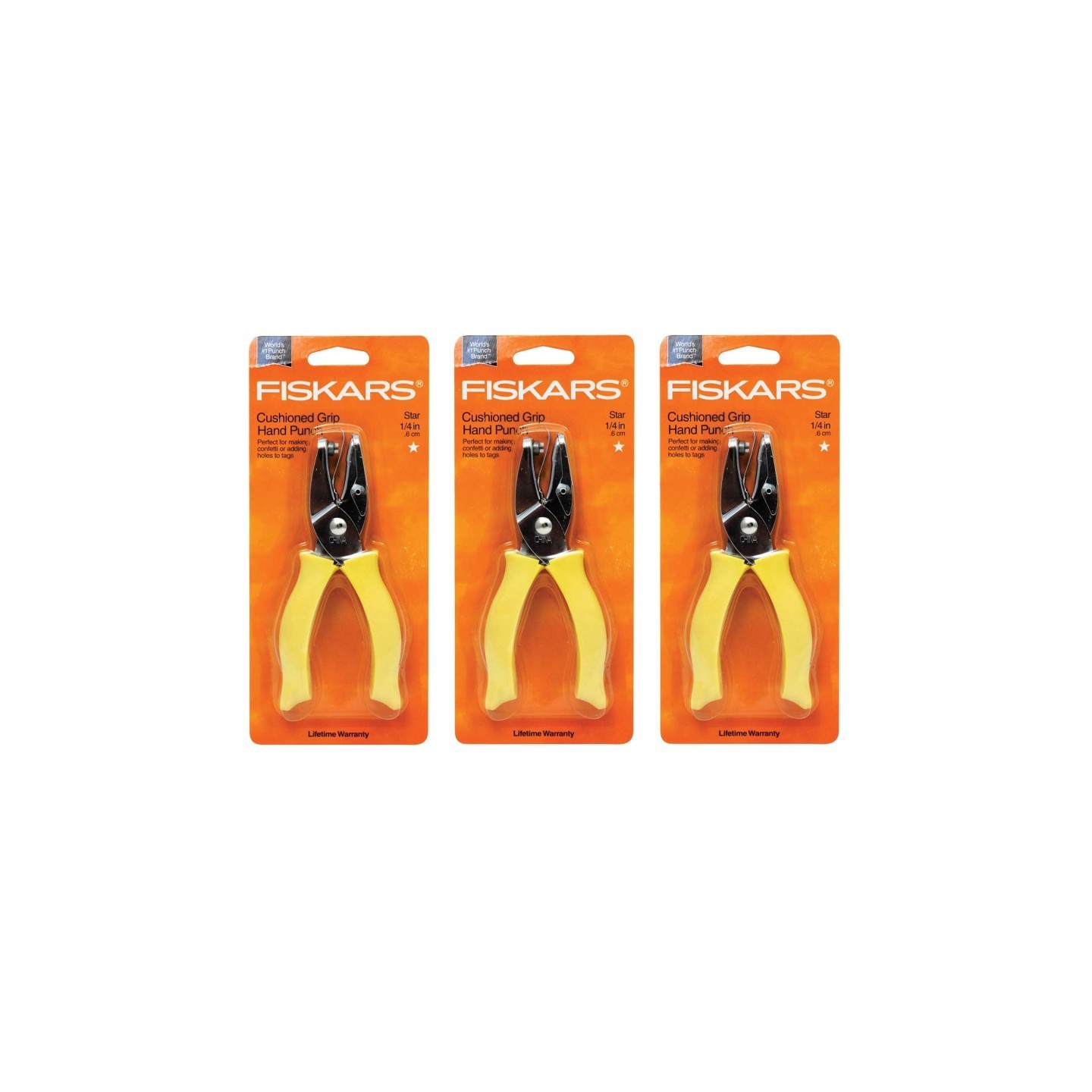 Fiskars® Hand Punches, 0.25" Star, Pack of 3