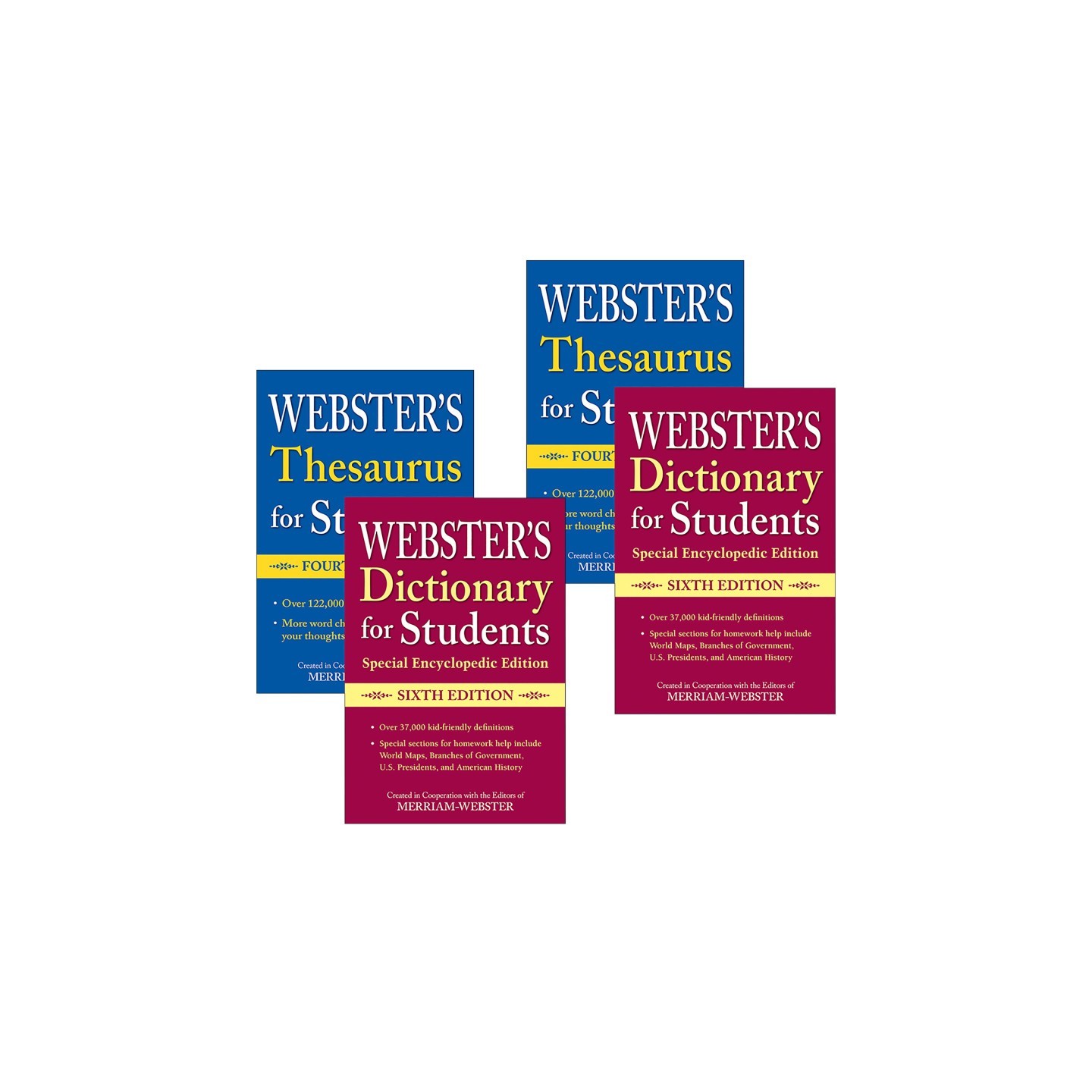 Federal Street Press Webster's For Students Dictionary/Thesaurus Shrink-Wrapped Set, 2 Sets