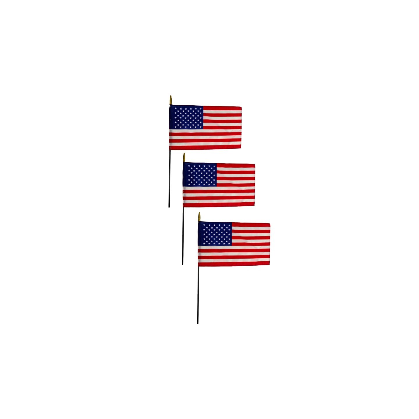 FlagZone Nylon U.S. Classroom Flag, 12" x 18", Pack of 3