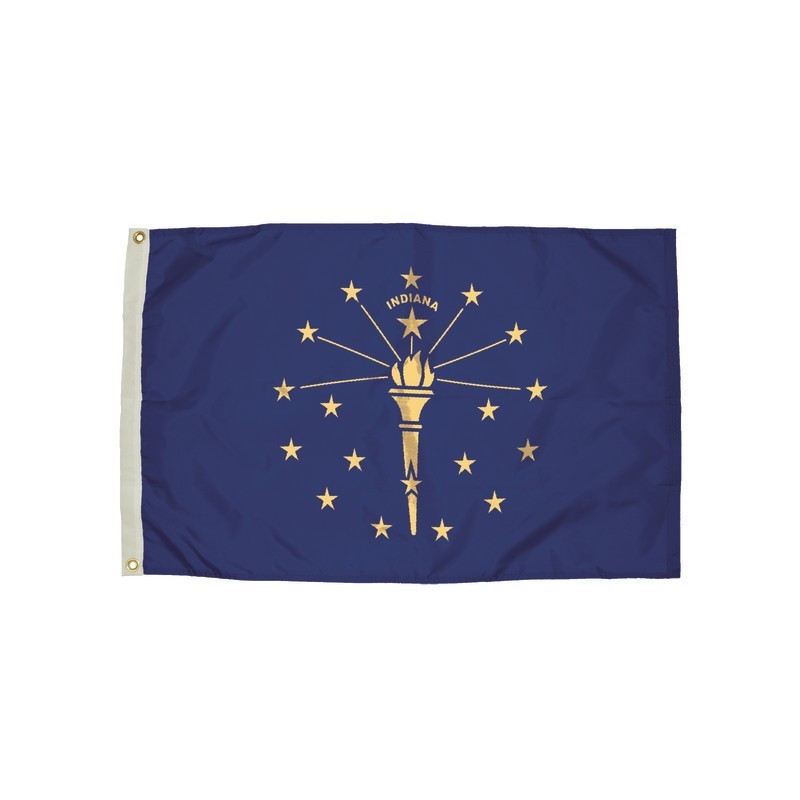 FlagZone Durawavez Nylon Outdoor Flag with Heading & Grommets, Indiana, 3ft x 5ft
