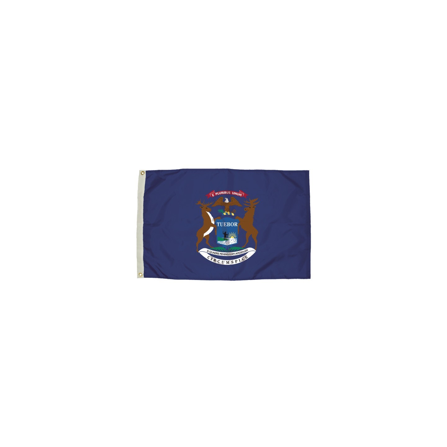 FlagZone Durawavez Nylon Outdoor Flag with Heading & Grommets, Michigan, 3ft x 5ft