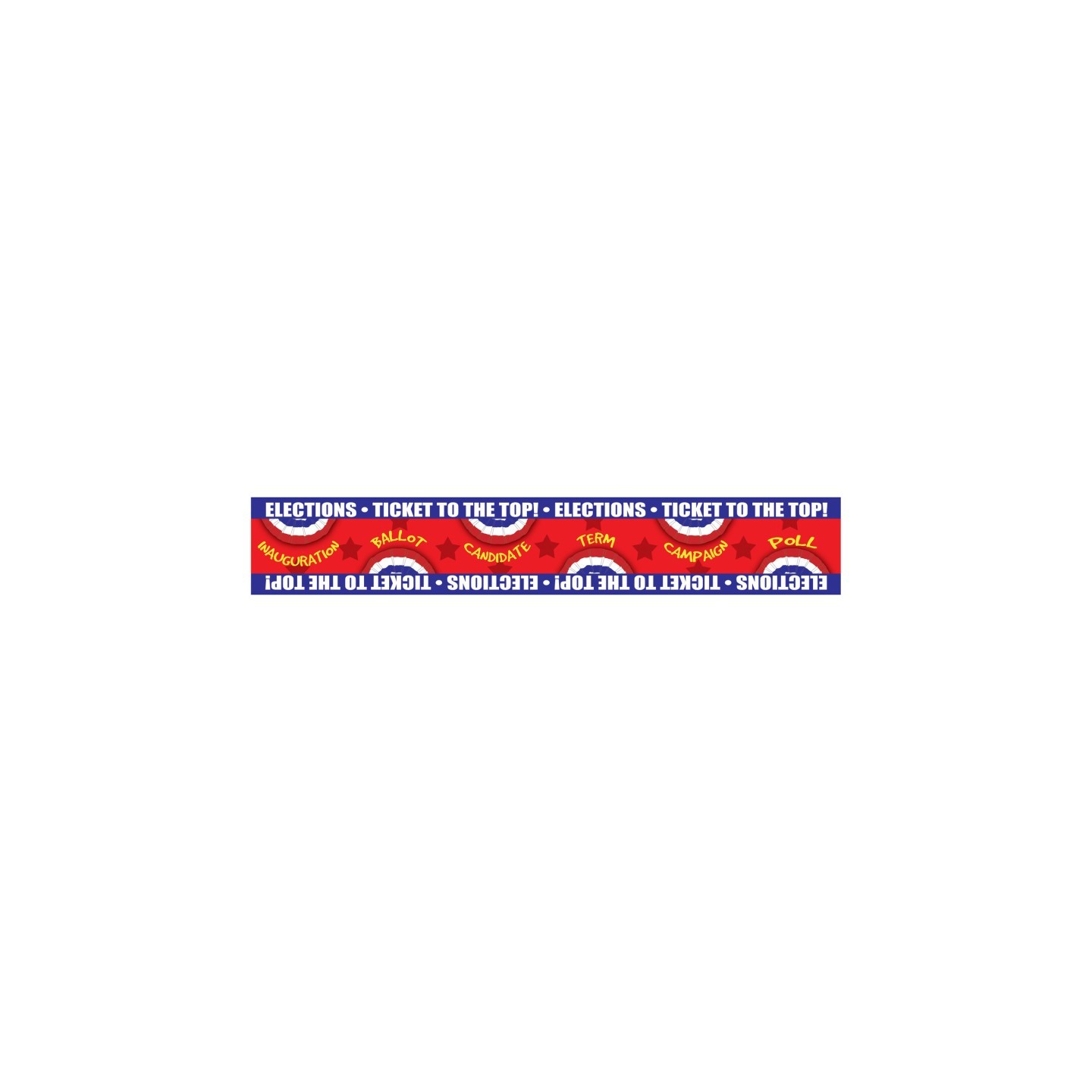Gallopade Ticket to the Top - Presidential Elections Bulletin Board Borders, 32 Feet