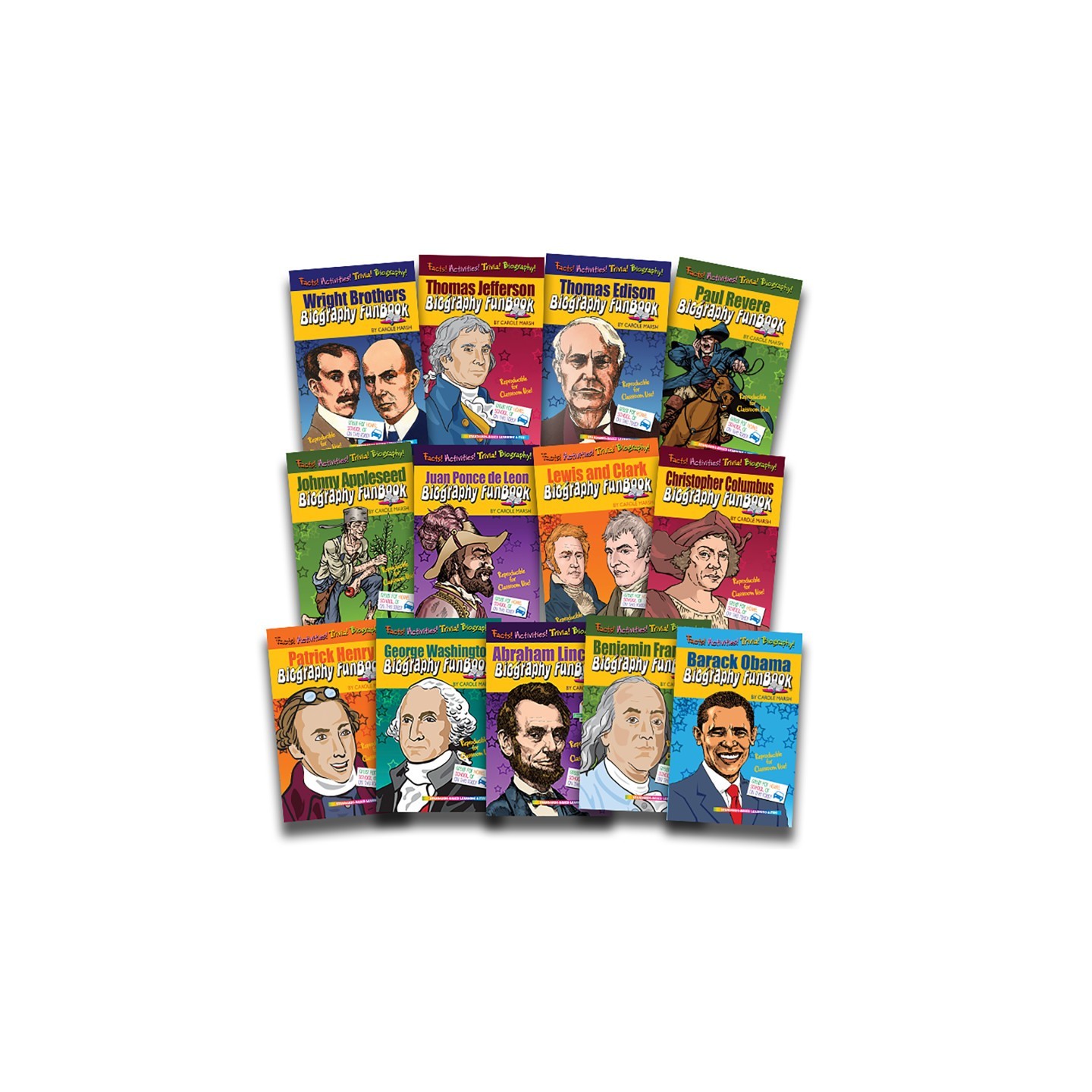 Gallopade Presidents, Explorers and Inventions Set - Set of 13 Books