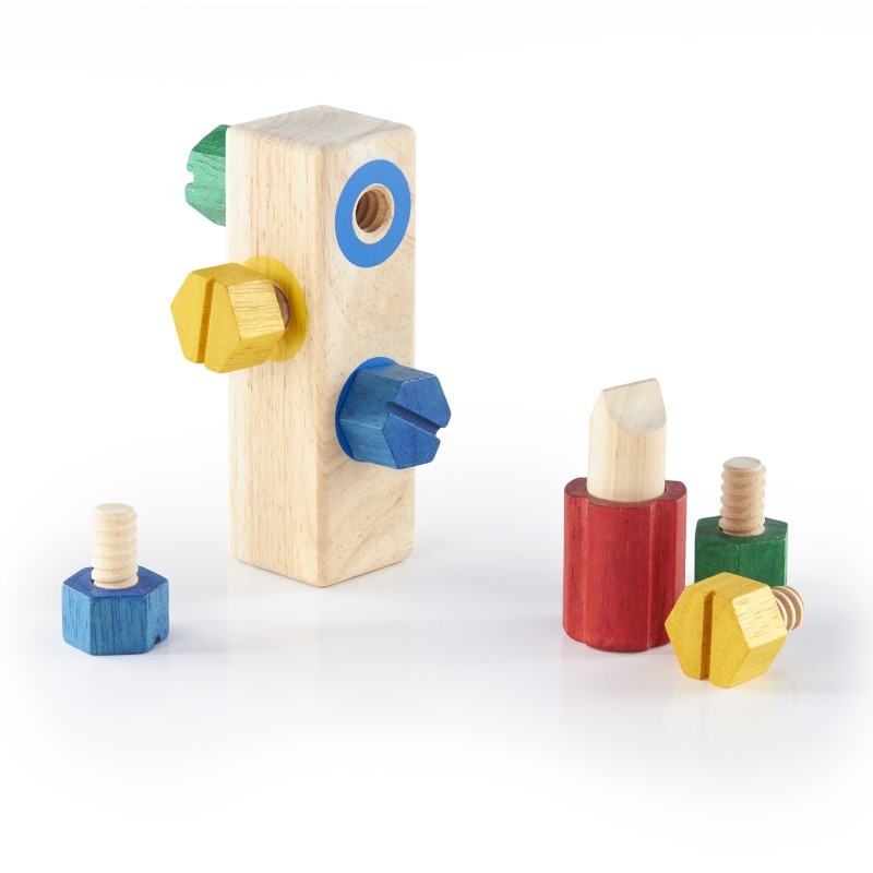 Guidecraft Screw Block™, Fine Motor Skill Matching Toy, 8 Pieces
