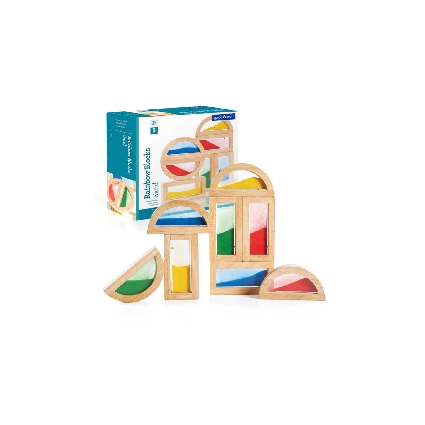 Guidecraft Sand Rainbow Blocks, 8 Pieces