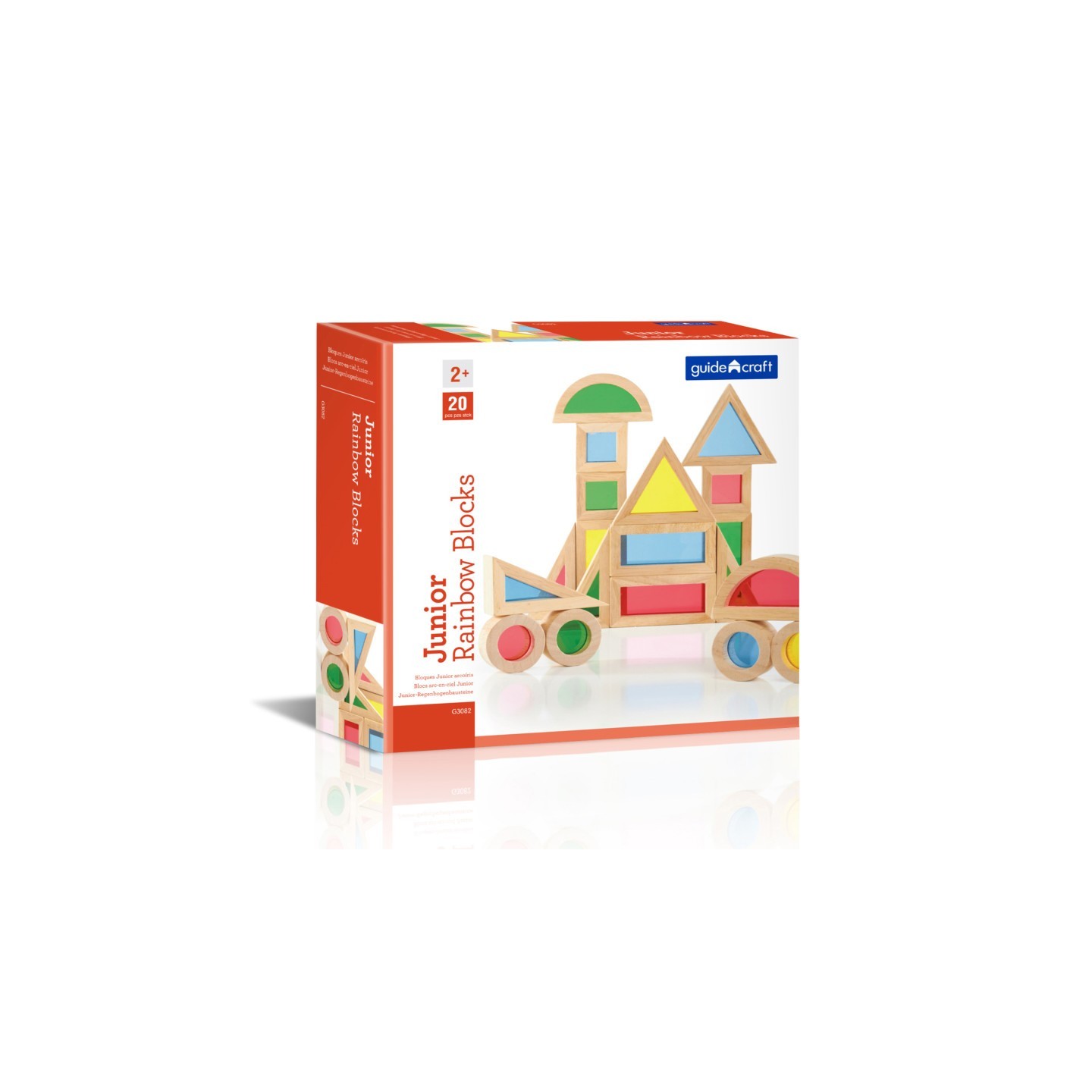 Guidecraft Jr. Rainbow Blocks, 20 Pieces