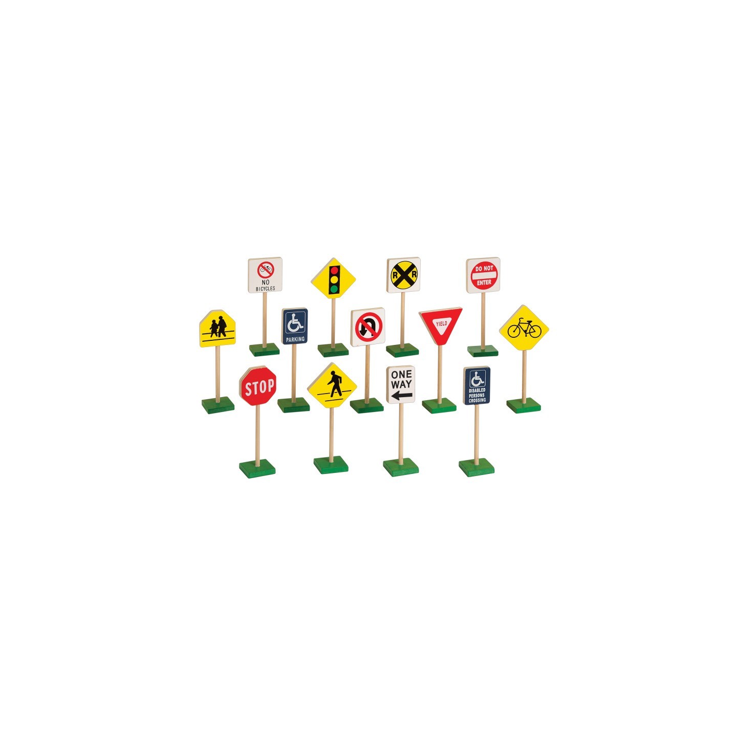 Guidecraft 7" Block Play Traffic Signs, 13 Pieces