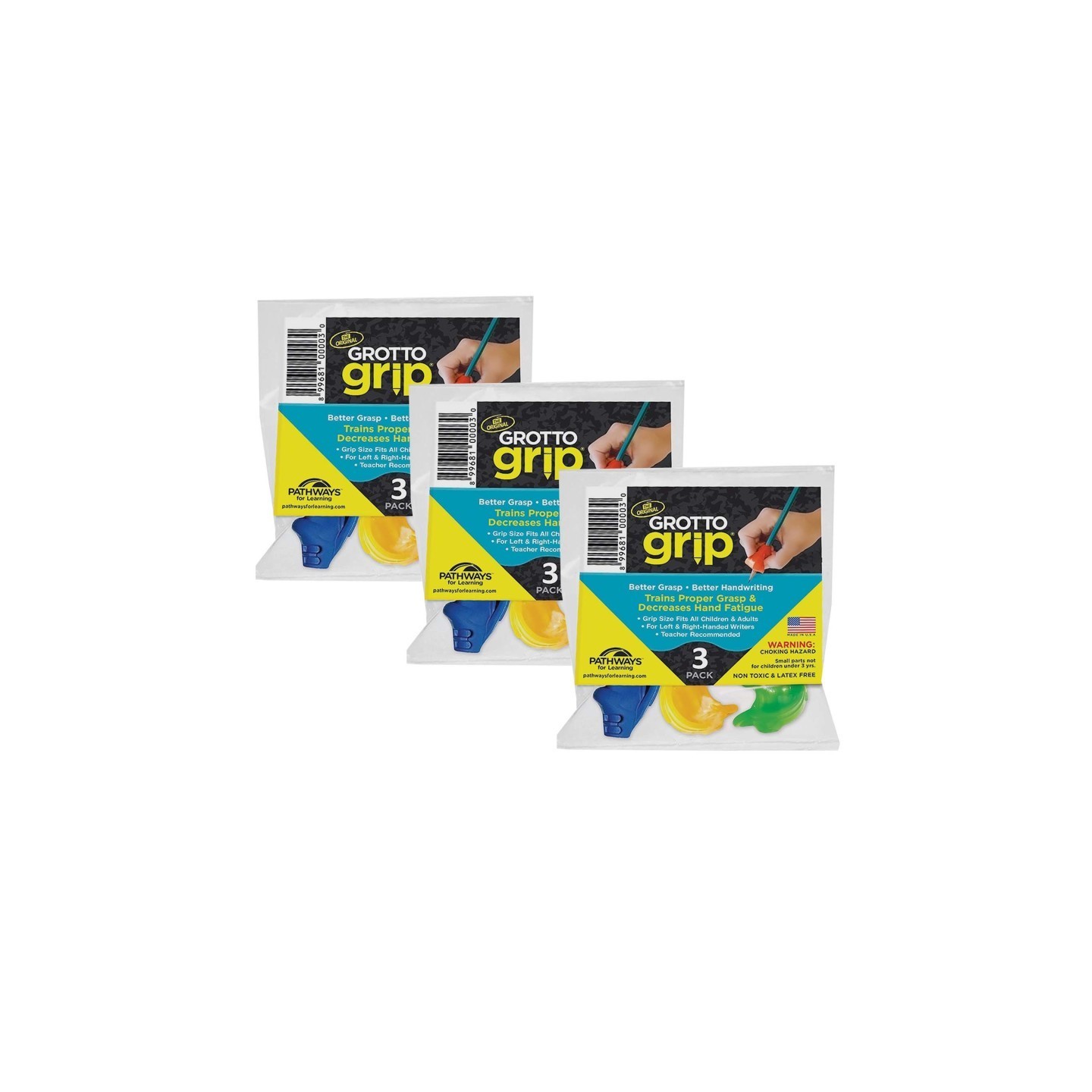 Pathways For Learning Grotto Grip, 3 Per Pack, 3 Packs
