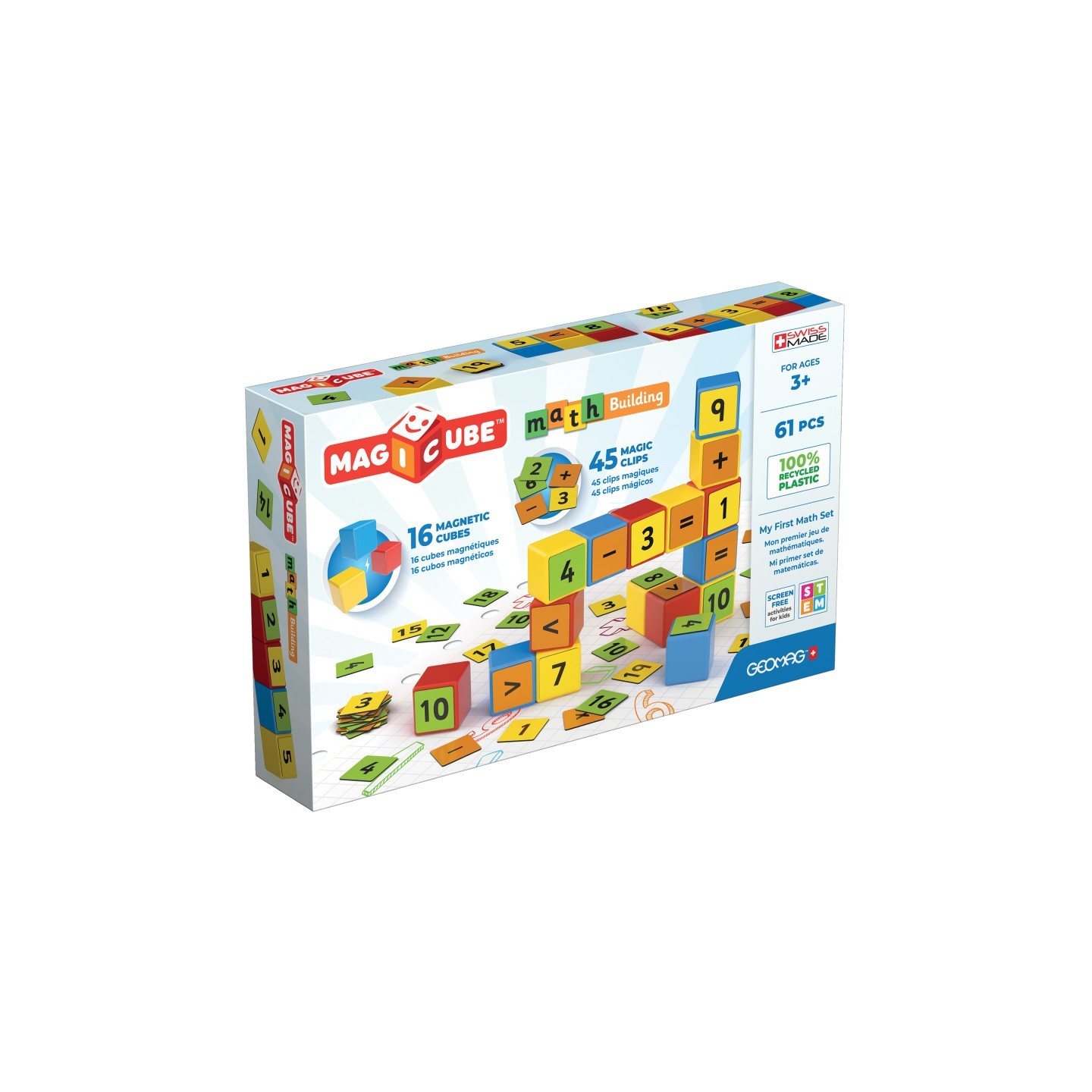 Geomag™ Magicube™ Math Building Set, Recycled, 61 Pieces
