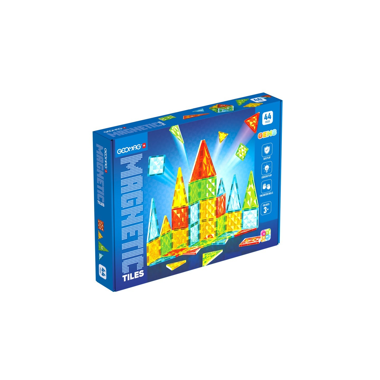 Geomag™ Gems Magnetic Tiles Construction Set, 44 Pieces