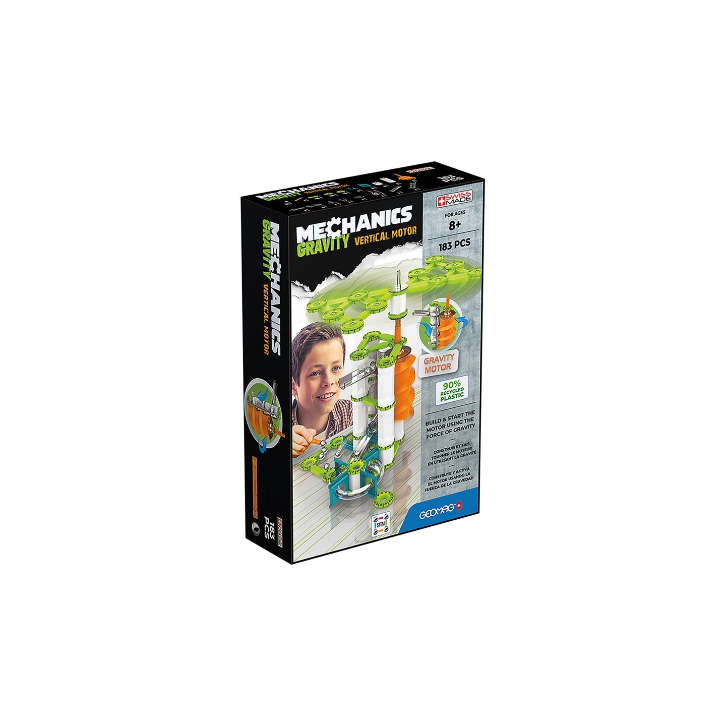 Geomag™ Mechanics Gravity Construction Set, Vertical Motor Recycled, 183 Pieces