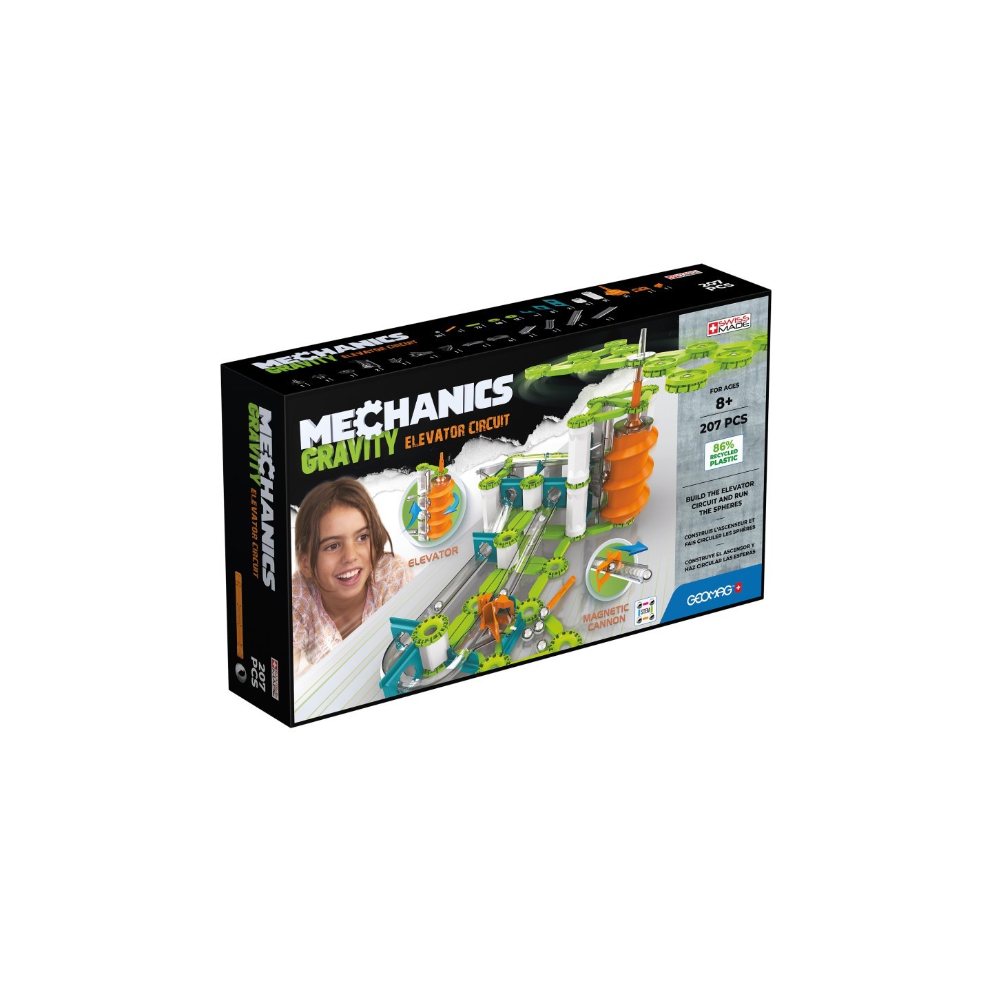 Geomag™ Geomag Mechanics Gravity RE Elev Circuit 207 – 207-Piece Mechanics Gravity Marble Run STEM Set