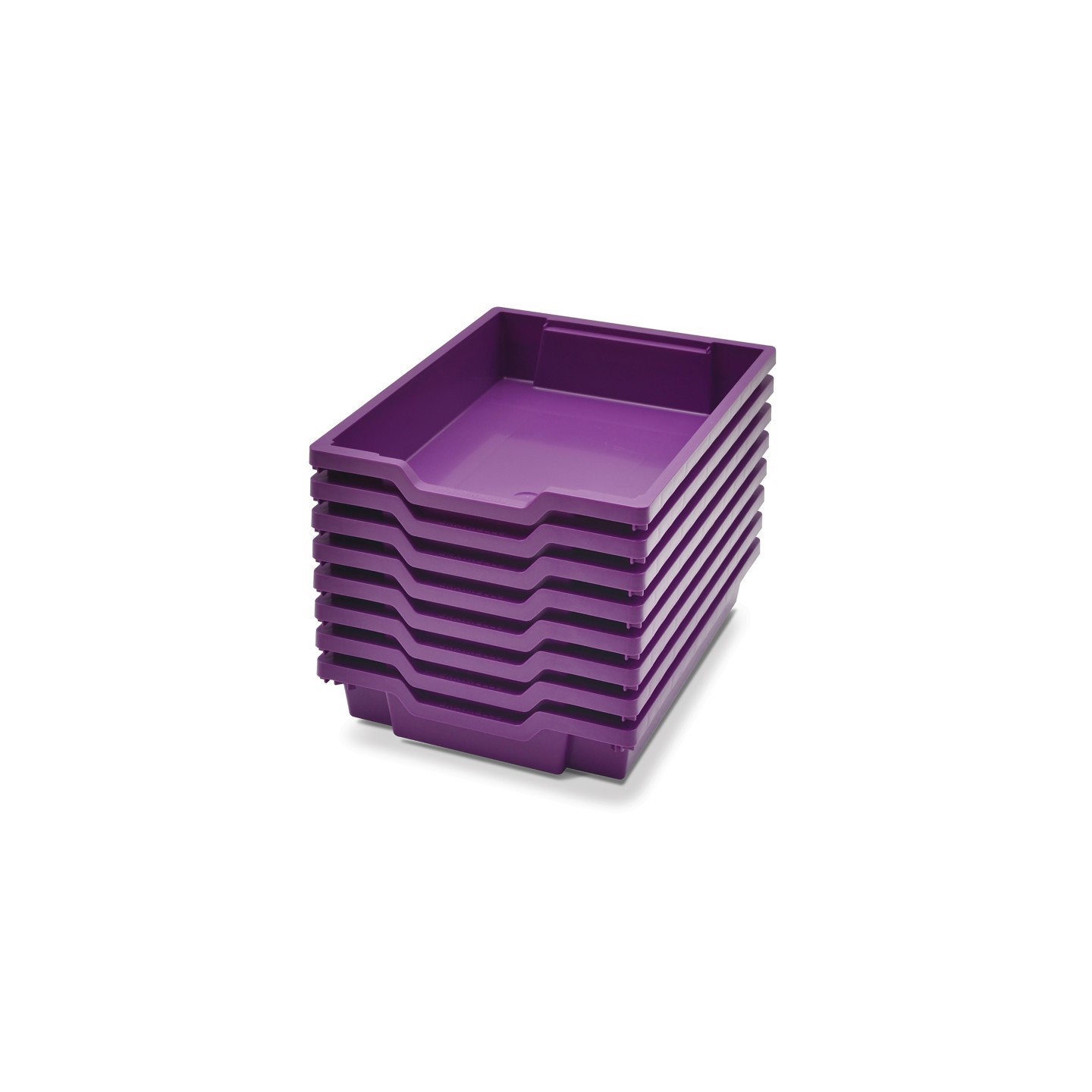 Gratnells Shallow F1 Tray, Plum Purple, 12.3" x 16.8" x 3", Heavy Duty School, Industrial & Utility Bins, Pack of 8
