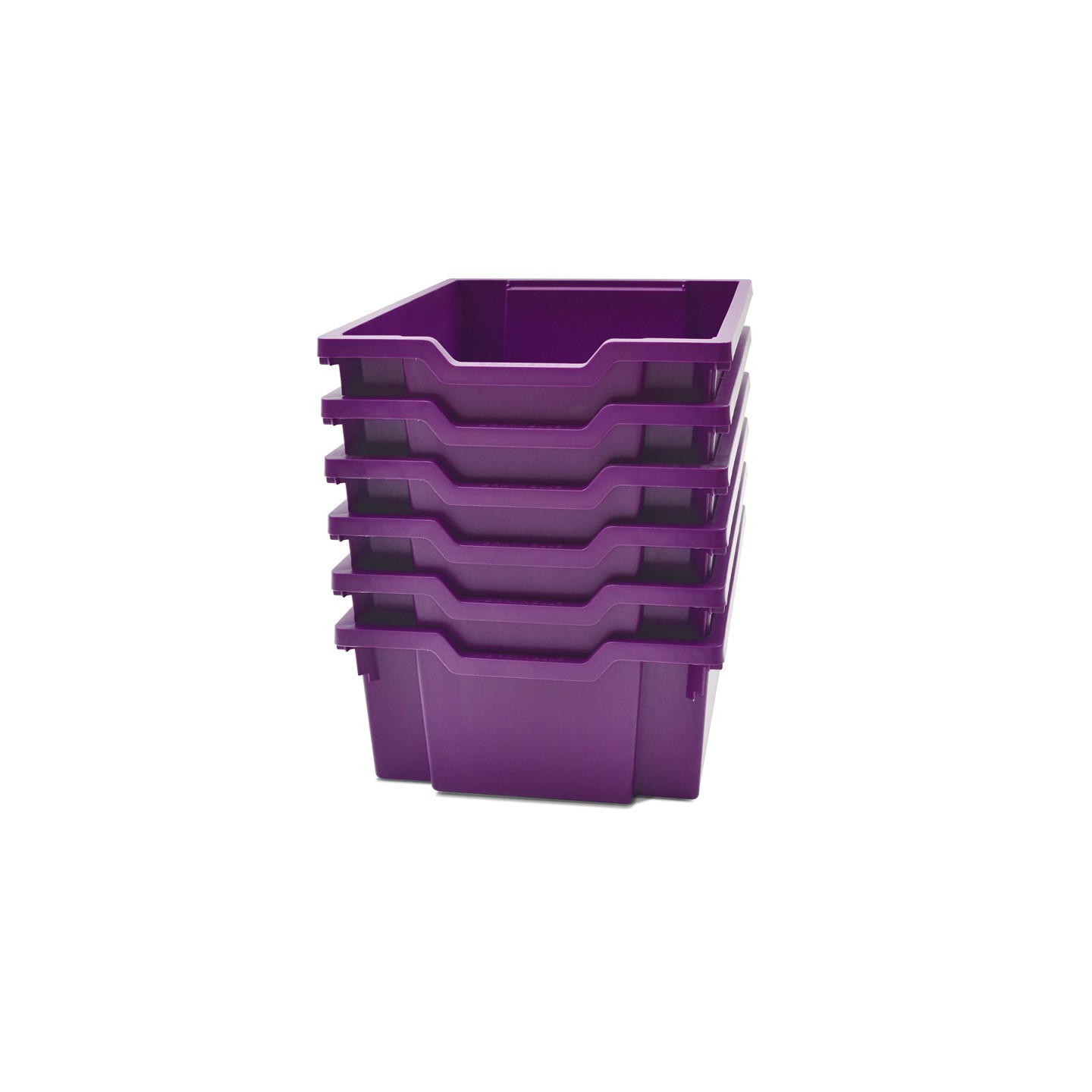 Gratnells Deep F2 Tray, Plum Purple, 12.3" x 16.8" x 5.9", Heavy Duty School, Industrial & Utility Bins, Pack of 6
