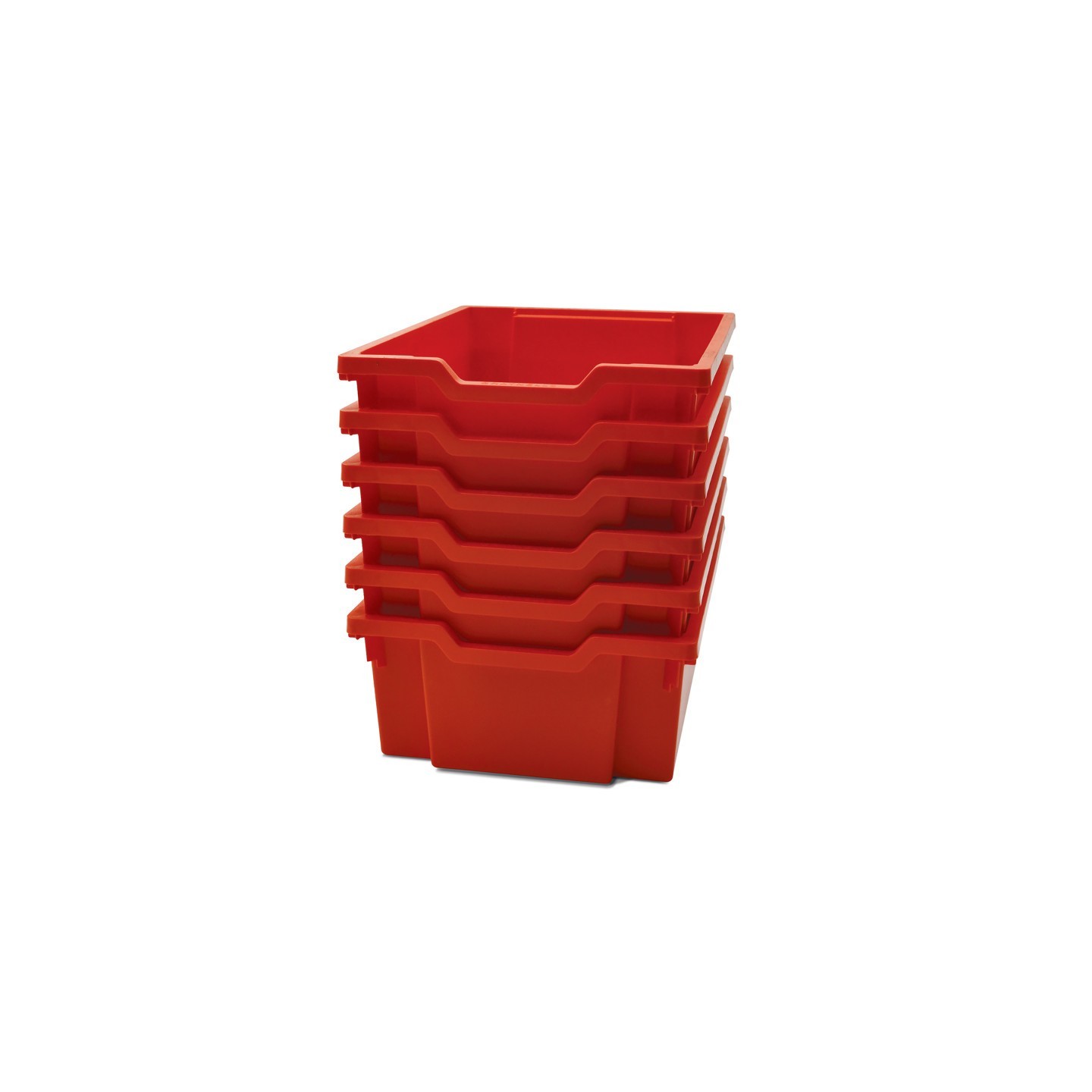 Gratnells Deep F2 Tray, Flame Red, 12.3" x 16.8" x 5.9", Heavy Duty School, Industrial & Utility Bins, Pack of 6