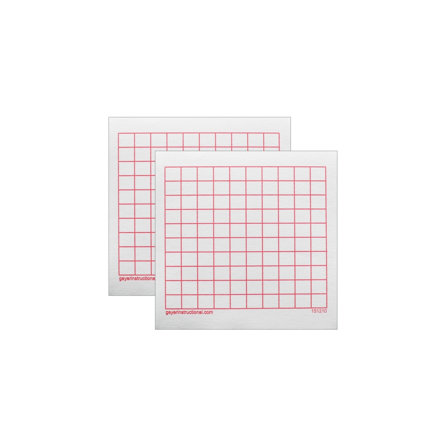 Geyer Instructional Products Graphing 3M Post-it® Notes,10 x 10 Grid, 4 Pads Per Pack, 2 Packs