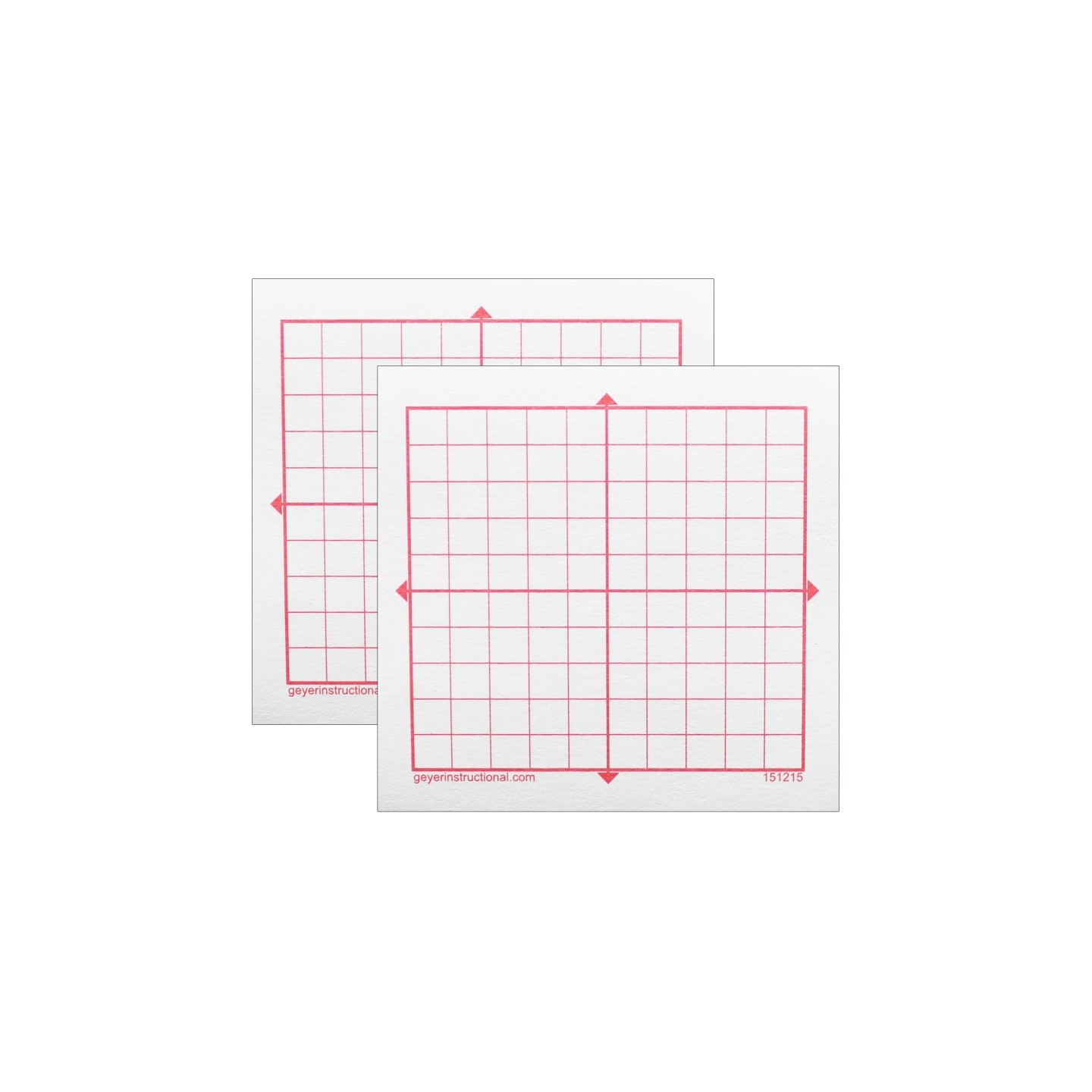 Geyer Instructional Products Graphing 3M Post-it® Notes, XY Axis, 10 x 10 Square Grid, 4 Pads Per Pack, 2 Packs