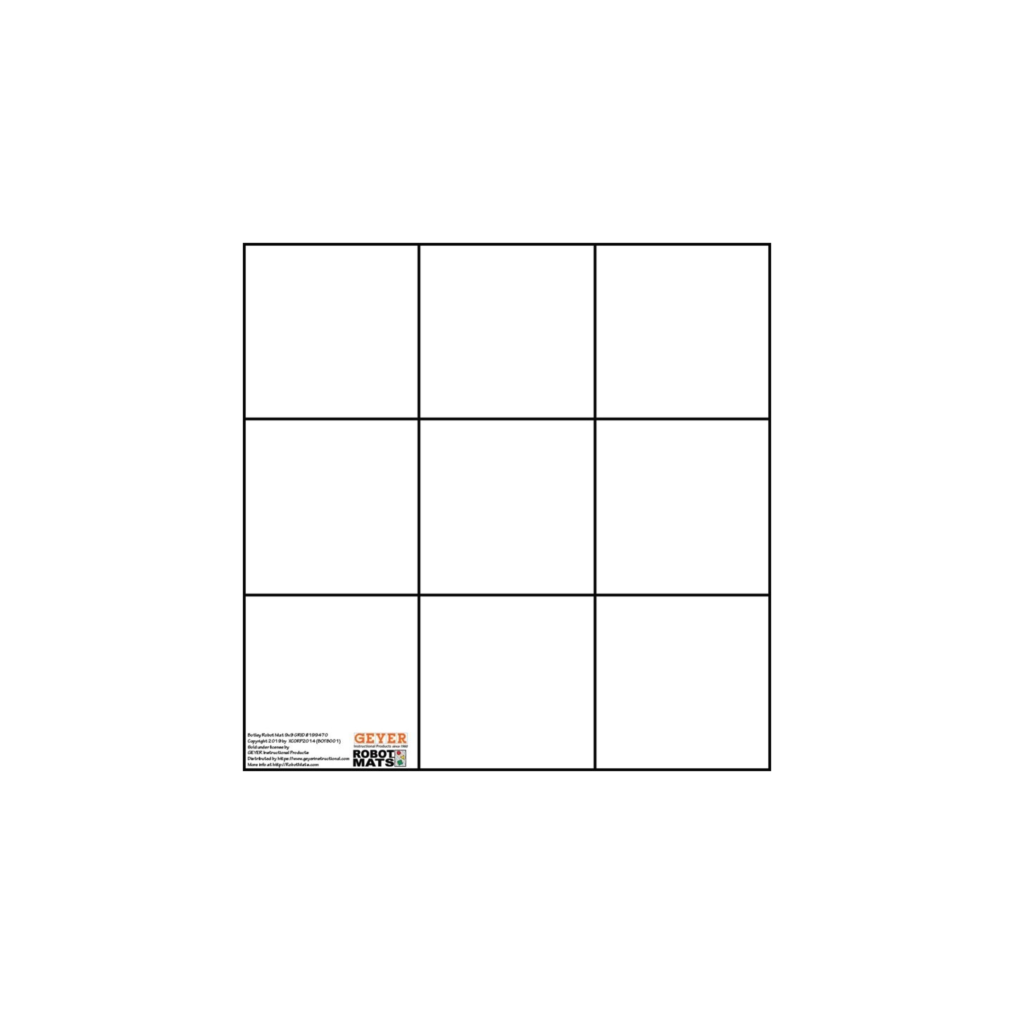Geyer Instructional Products Botley Bot Grid Mat, 9" Squares, 27" x 27"