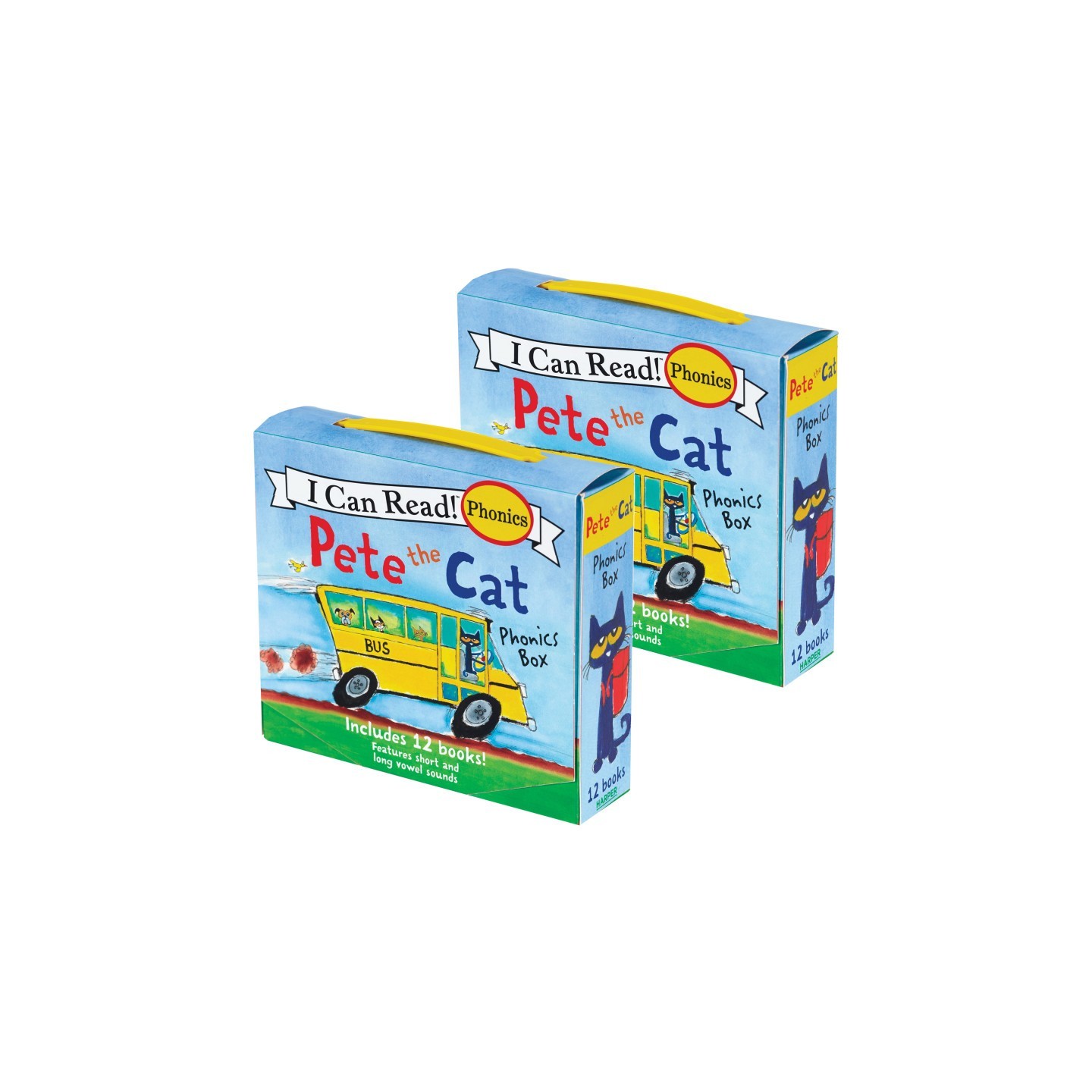 HarperCollins I Can Read!™ Pete the Cat Phonics Box, 12 Books Per Set, 2 Sets