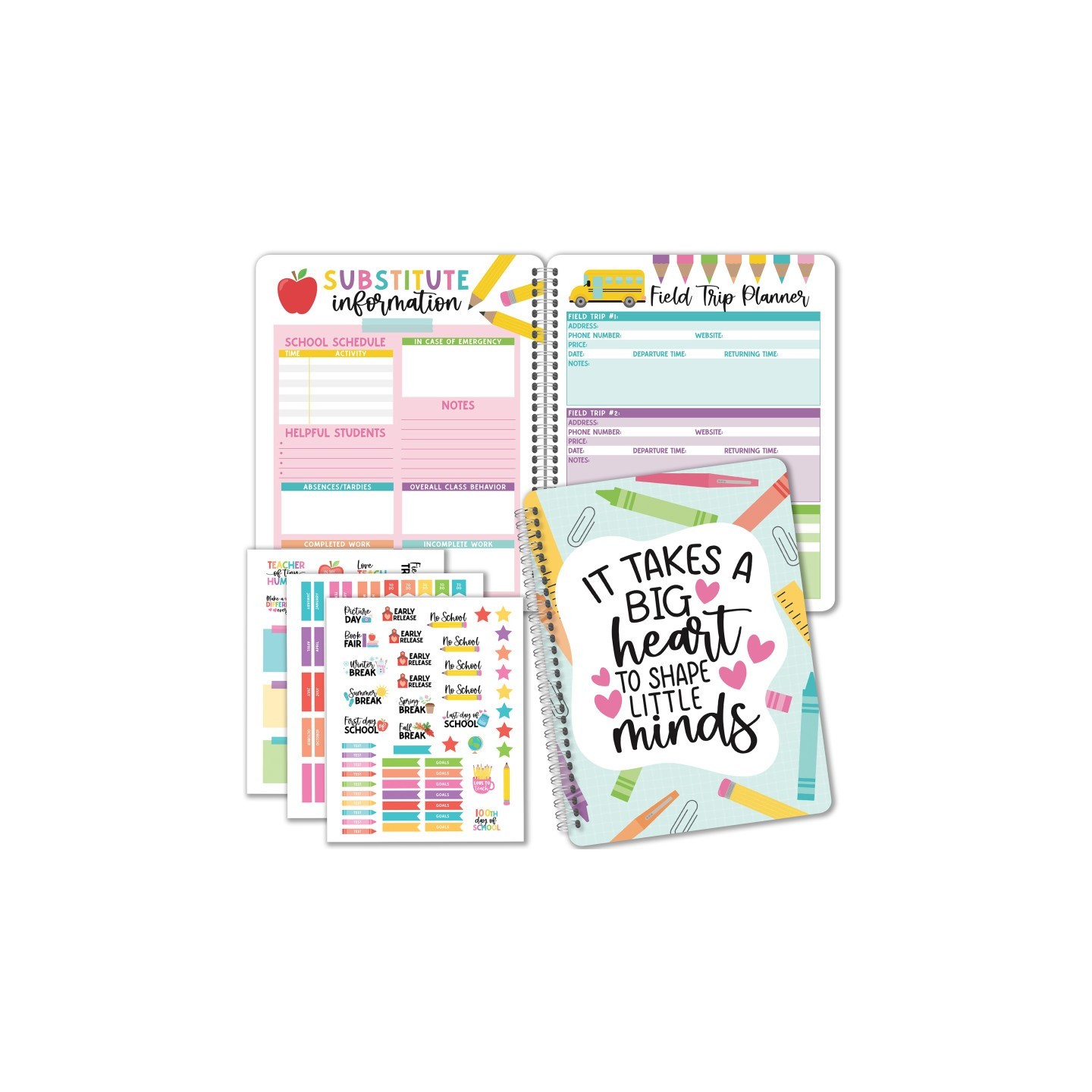 Hadley Designs Colorful Undated Teacher Planner and Lesson Plan Book