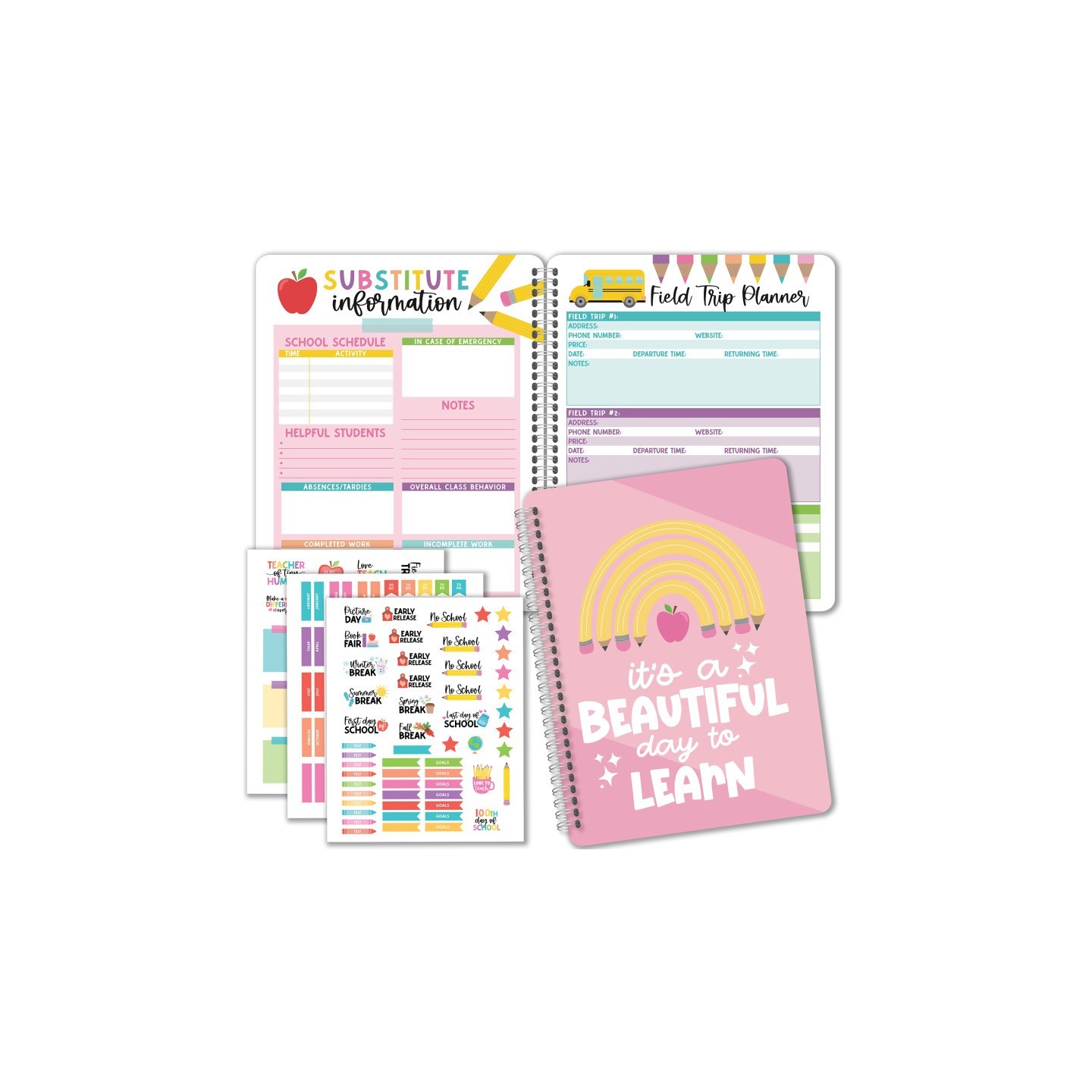 Hadley Designs Pink Undated Teacher Planner and Lesson Plan Book