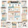 Hadley Designs Retro Parts of Speech Language Arts and Grammar Laminated Posters, Set of 12