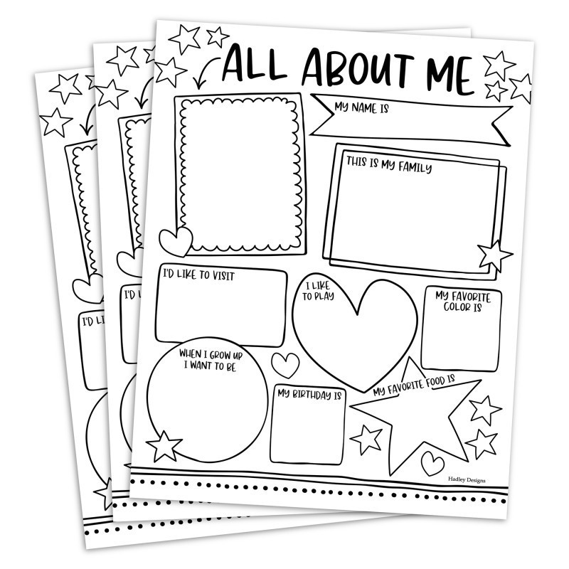 Hadley Designs Star Student Read All About Me Posters, Set of 20
