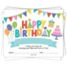 Hadley Designs Colorful Happy Birthday Certificates For Students, Set of 25