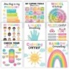 Hadley Designs Colorful Calming Corner and Feelings Chart Posters, Set of 9