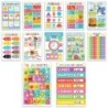 Hadley Designs Colorful Spanish Preschool Educational Laminated Posters, Set of 12