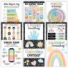 Hadley Designs Colorful Dark Calming Corner and Feelings Chart Posters, Set of 9