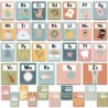 Hadley Designs Boho Muted Number Line and Alphabet Letters For Classroom Wall, Set of 12