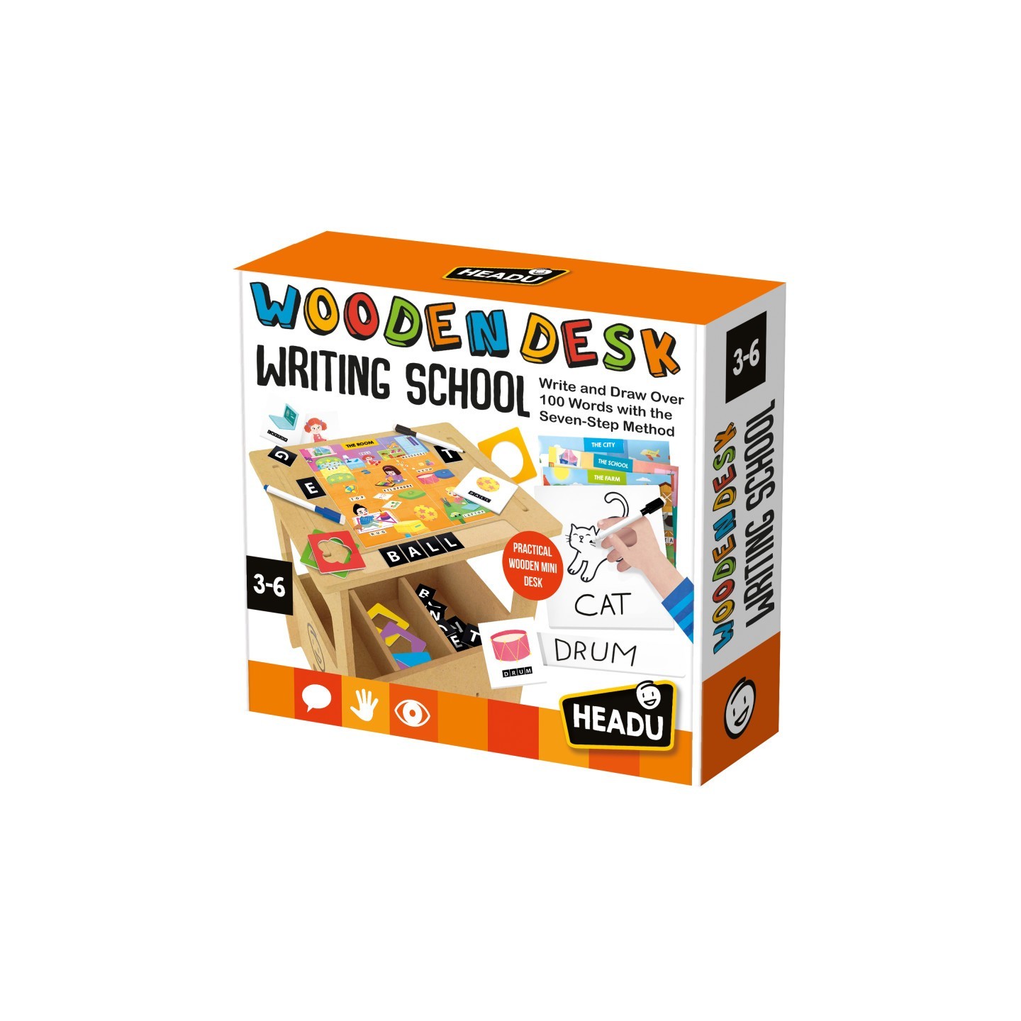 Headu Wooden Desk Writing School, Ages 3-6