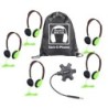 HamiltonBuhl® Galaxy™ Econo-Line of Sack-O-Phones with 5 Green Personal-Sized Headphones, Starfish Jackbox and Carry Bag