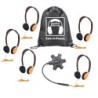 HamiltonBuhl® Galaxy™ Econo-Line of Sack-O-Phones with 5 Orange Personal-Sized Headphones, Starfish Jackbox and Carry Bag