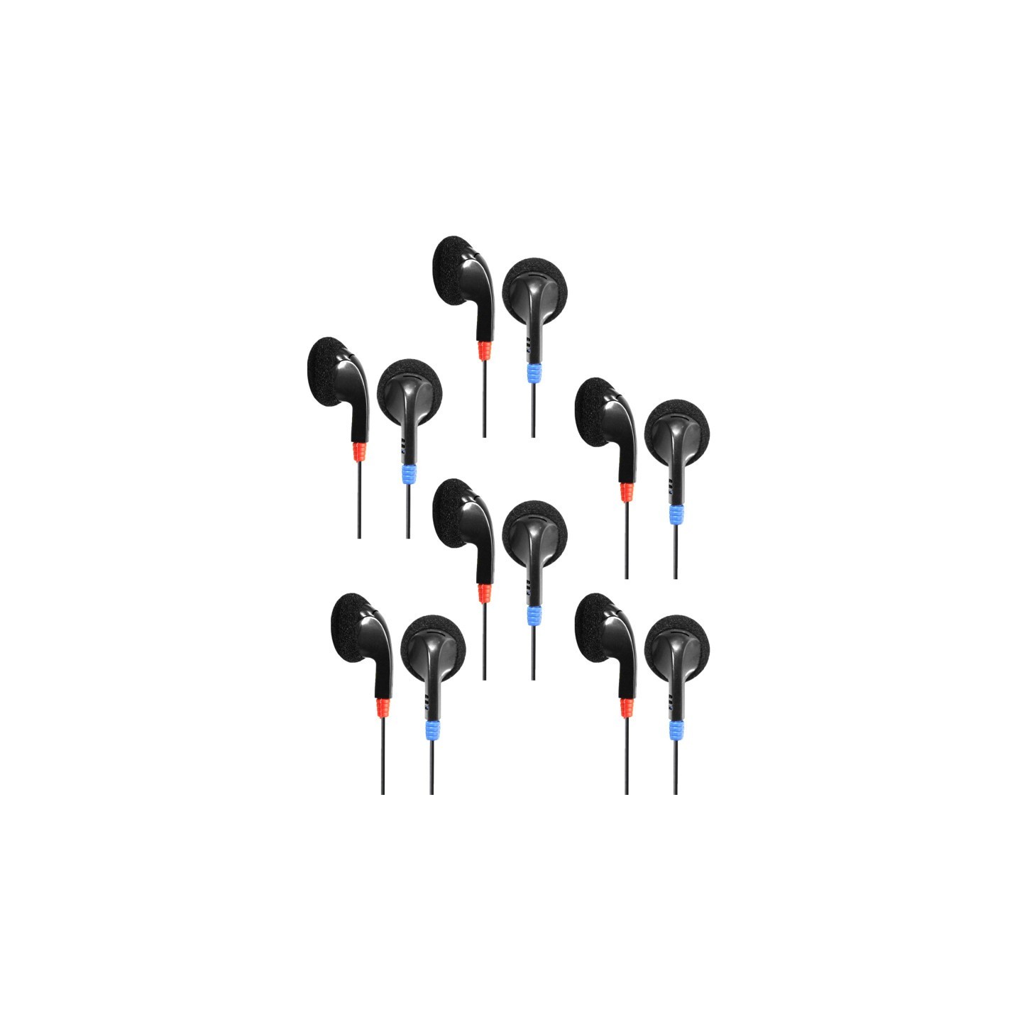 HamiltonBuhl® Ear Bud Headphone, Pack of 6
