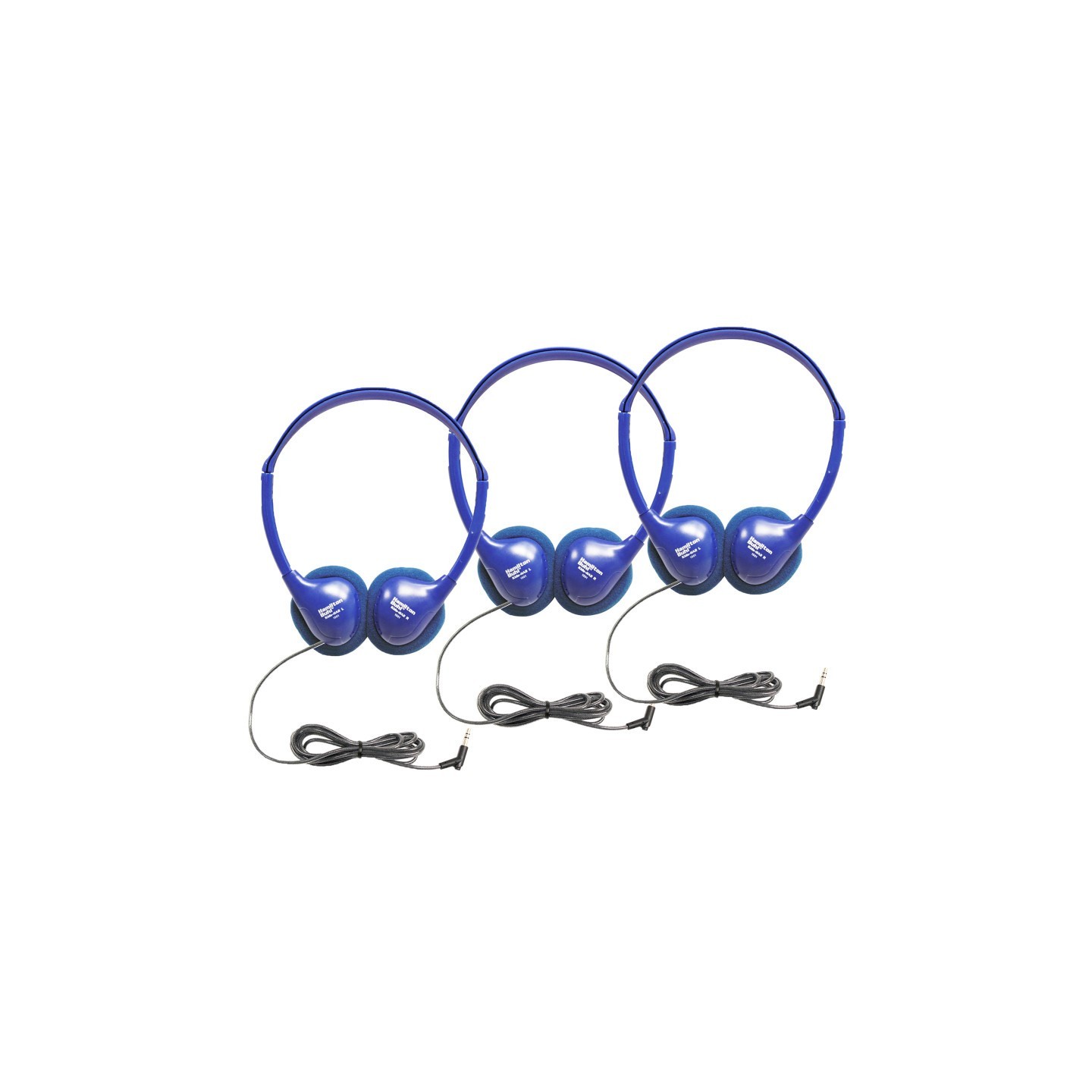 HamiltonBuhl® Kids On-Ear Blue Stereo Headphone, Pack of 3