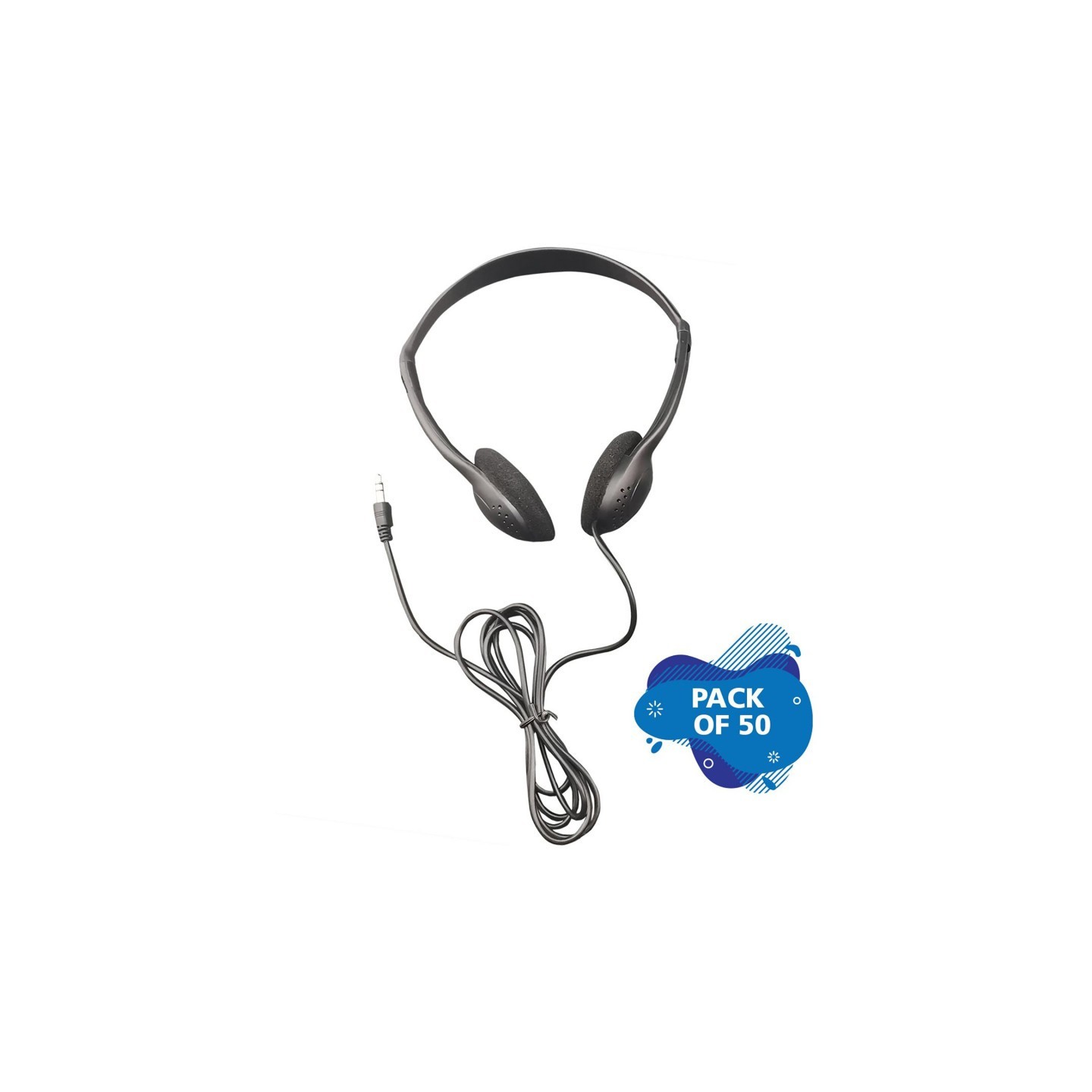 HamiltonBuhl® Personal Economical Headphones, 50 Pack