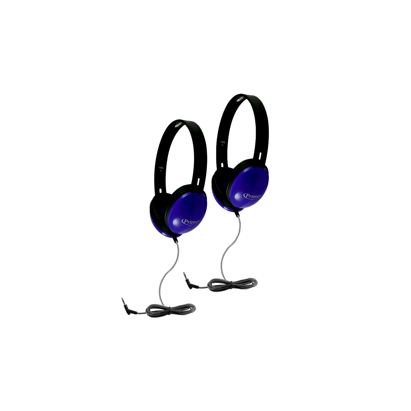 HamiltonBuhl® Primo Stereo Headphones, Blue, Pack of 2